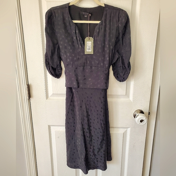 AllSaints Black ‘Avery’ dress with short sleeves Size:10 - Picture 3 of 15